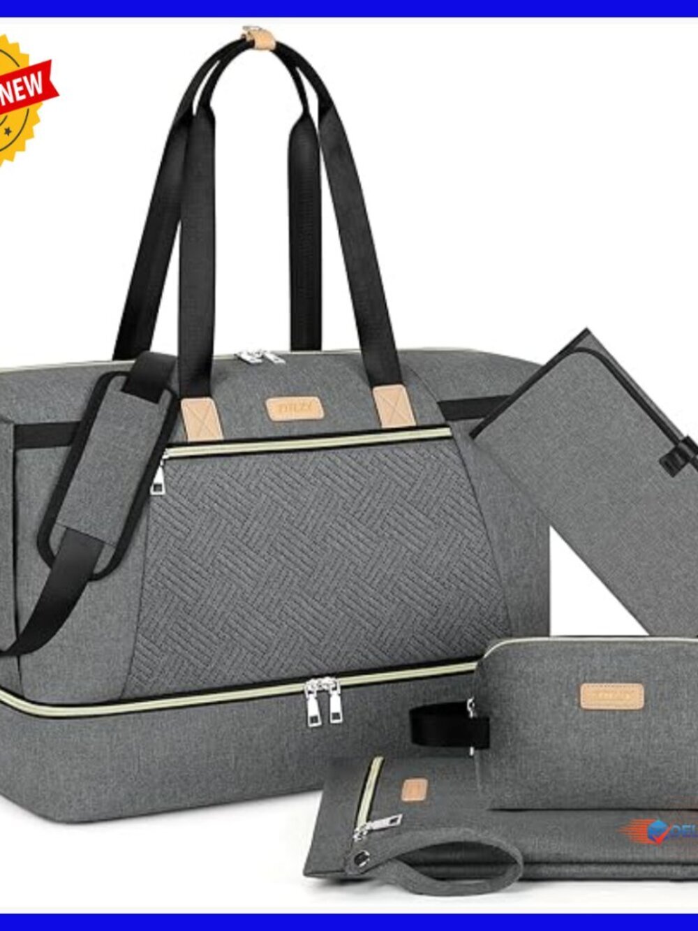 Large Nylon Diaper Bag Tote with Changing Pad, Insulated Pockets, Stroller